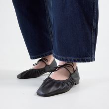 schuh Lindy Leather Ruched Ballerina,2 of 4