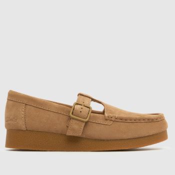 Clarks Tan Wallabee Evo Bar Womens Flats
