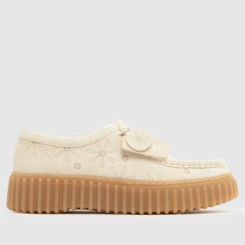 Clarks White Torhill Bee Womens Flats