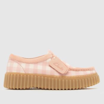 Clarks White & Pink Torhill Bee Womens Flats