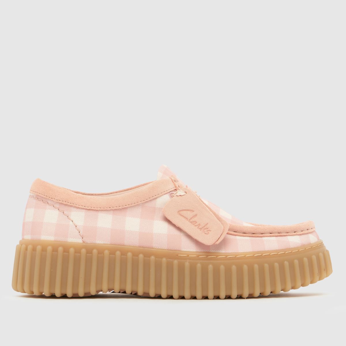 Clarks Torhill Bee Flats in White & Pink