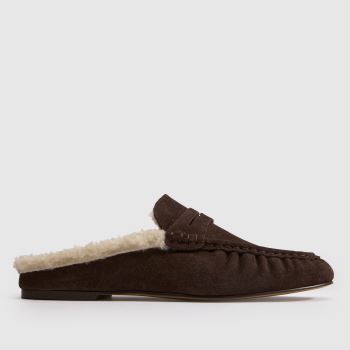 Steve Madden Dark Brown Rafe-F Mule Womens Flats