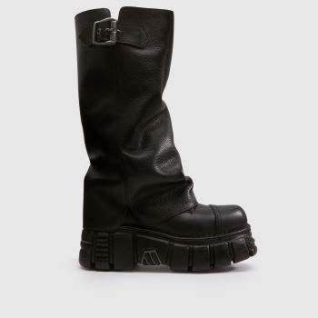 NEW ROCK Black Gaiter Womens Flats