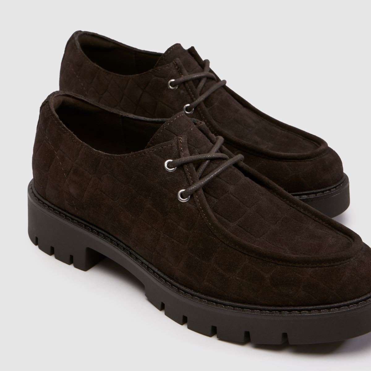 schuh Laxi Croc Suede Lace Up in Brown schuh Laxi Croc Suede Lace Up 4