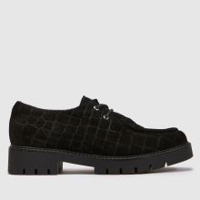 schuh Laxi Croc Suede Lace Up in Black schuh Laxi Croc Suede Lace Up,1 of 4