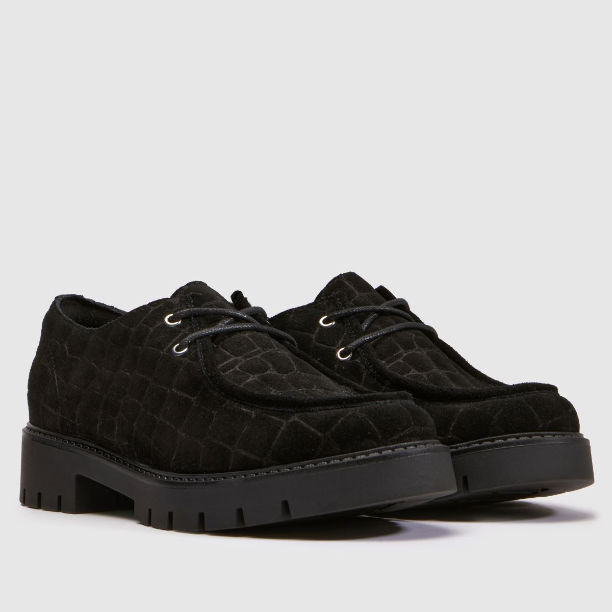 schuh Laxi Croc Suede Lace Up in Black schuh Laxi Croc Suede Lace Up 3