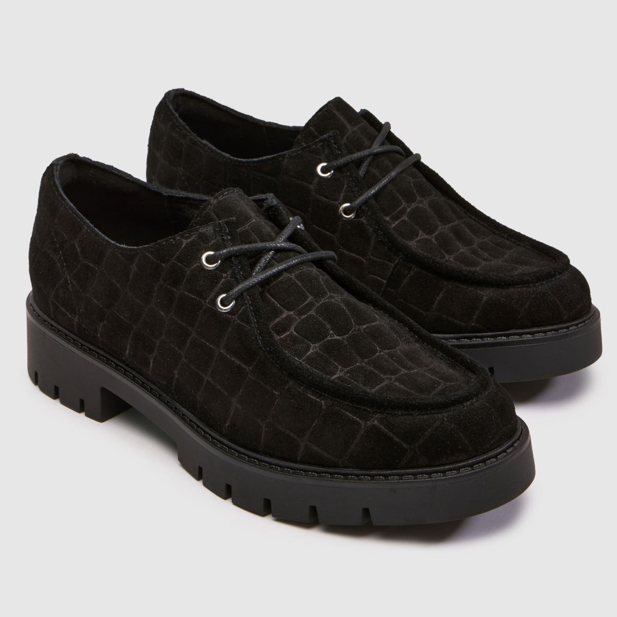 schuh Laxi Croc Suede Lace Up in Black schuh Laxi Croc Suede Lace Up 7