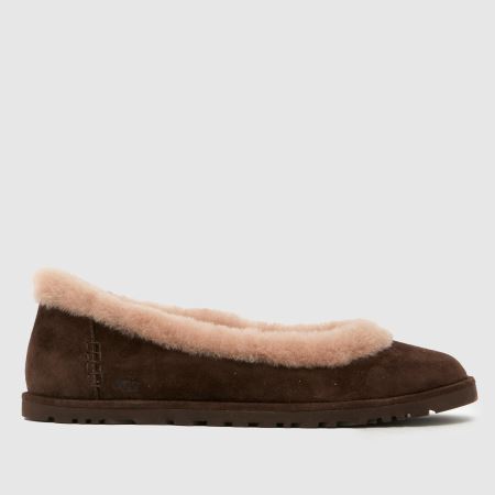 Womens Dusted Cocoa UGG Zora Ballet Flat Shoes | schuh
