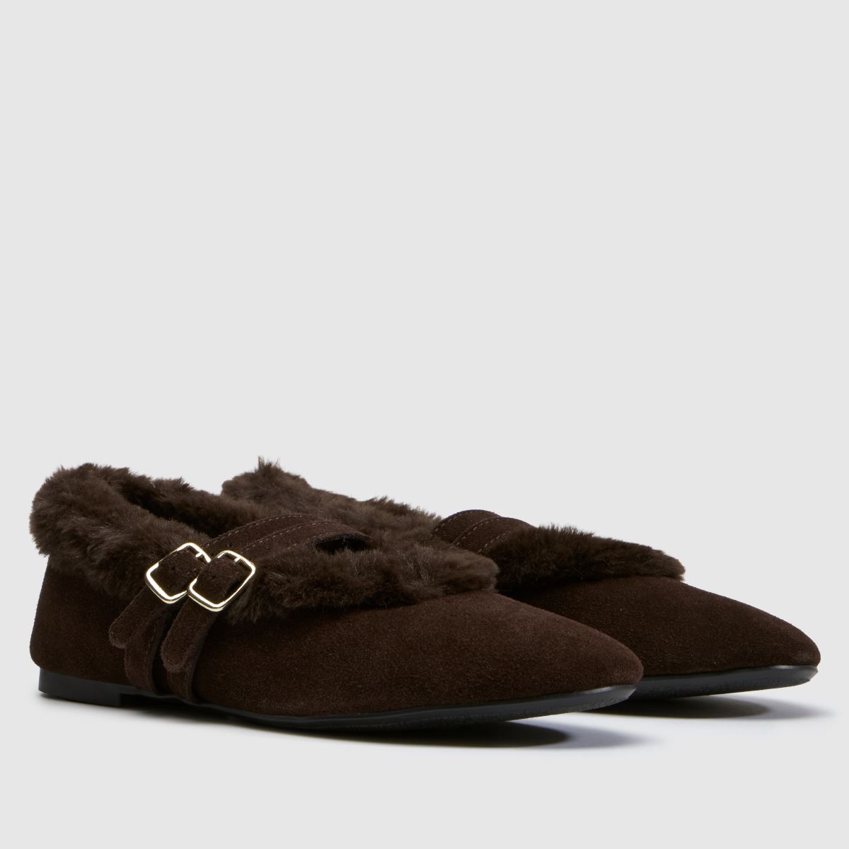 Damen schuh Braun Leni Suede Shearling Ballet Flats schuh Damen schuh Braun Leni Suede Shearling Ballet Flats 3
