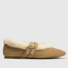 schuh Leni Suede Shearling Ballet in Taupe schuh Leni Suede Shearling Ballet,1 of 4