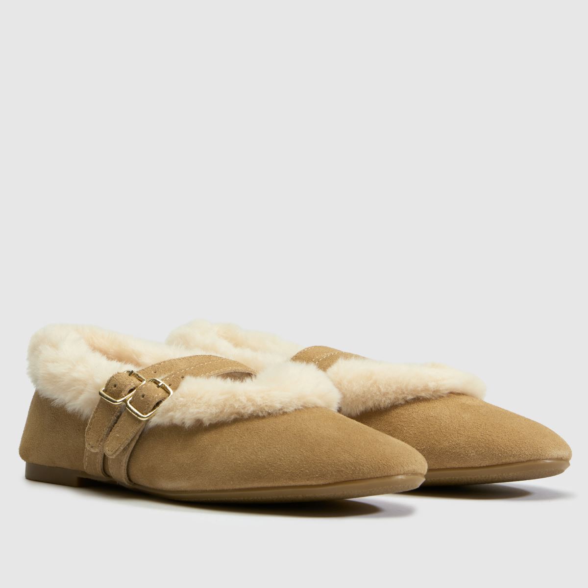 schuh Leni Suede Shearling Ballet in Taupe schuh Leni Suede Shearling Ballet 3