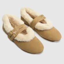 schuh Leni Suede Shearling Ballet in Taupe schuh Leni Suede Shearling Ballet,3 of 4