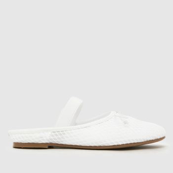 schuh Weiß Linnet Backless Mesh Ballerina Damen Flats