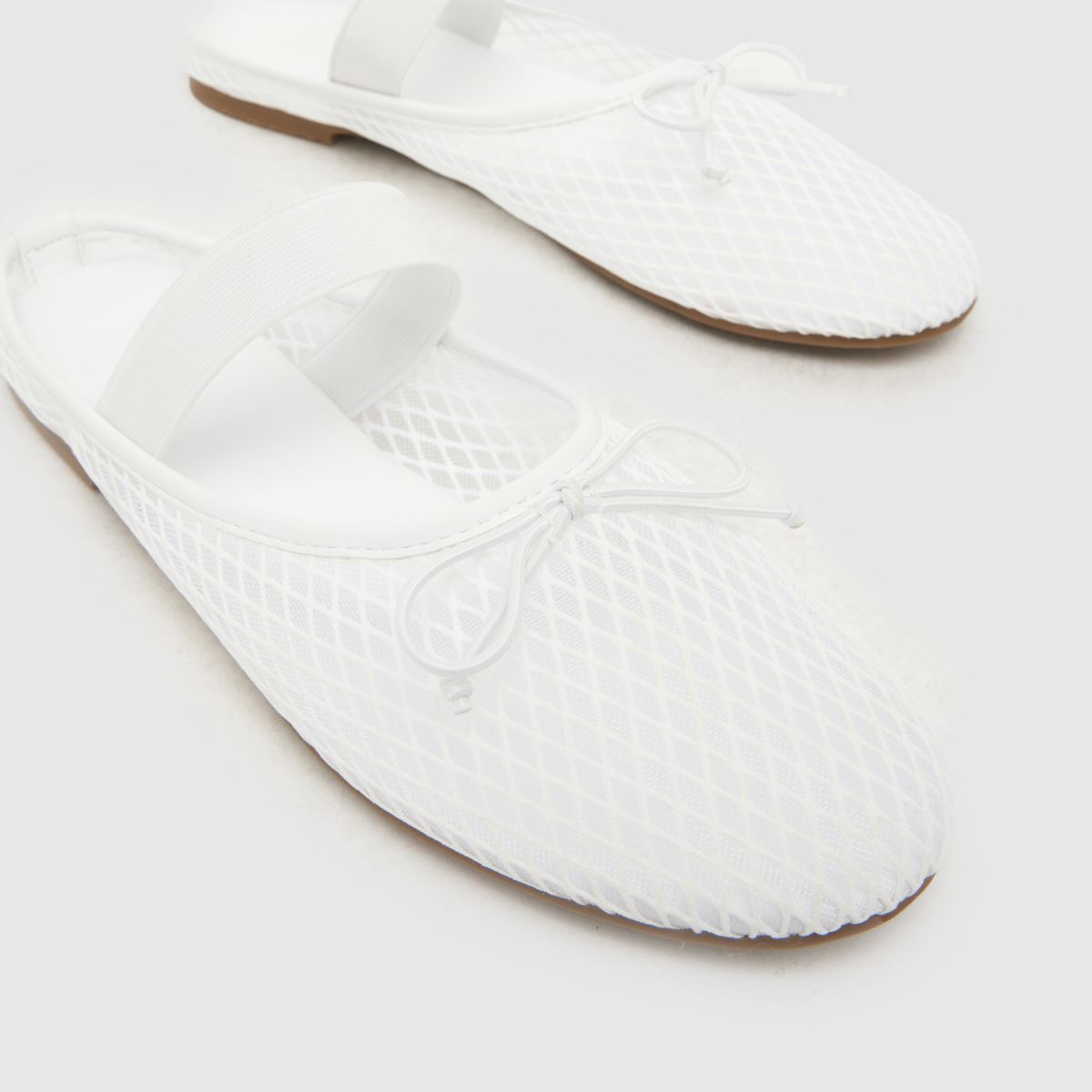 schuh Linnet Backless Mesh Ballerina in White schuh Linnet Backless Mesh Ballerina 4