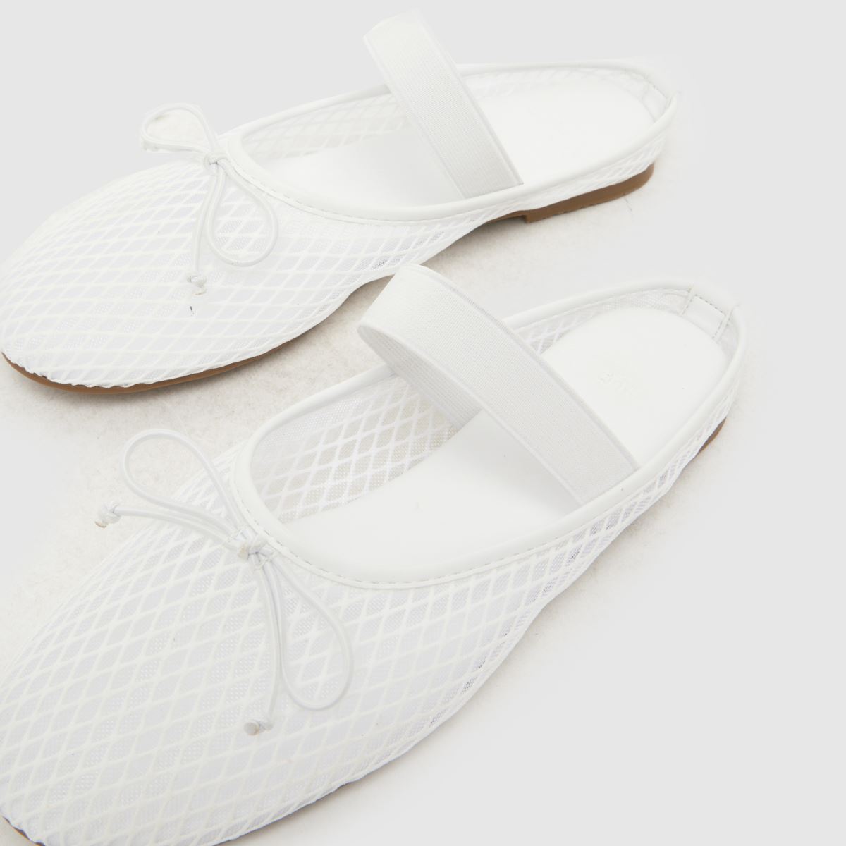 schuh Linnet Backless Mesh Ballerina in White schuh Linnet Backless Mesh Ballerina 7
