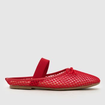 schuh Rot Linnet Backless Mesh Ballerina Damen Flats