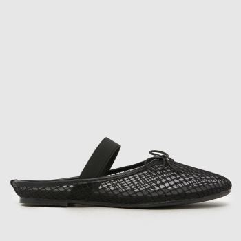 schuh Schwarz Linnet Backless Mesh Ballerina Damen Flats