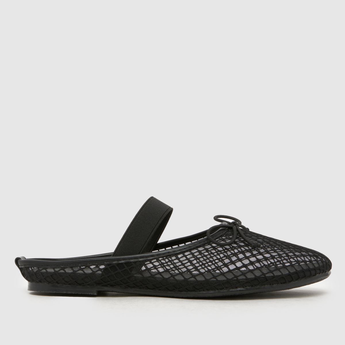 schuh Linnet Backless Mesh Ballerina in Black schuh Linnet Backless Mesh Ballerina