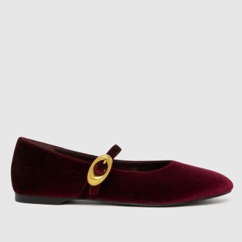 schuh Burgundy Lune Ballerina Womens Flats