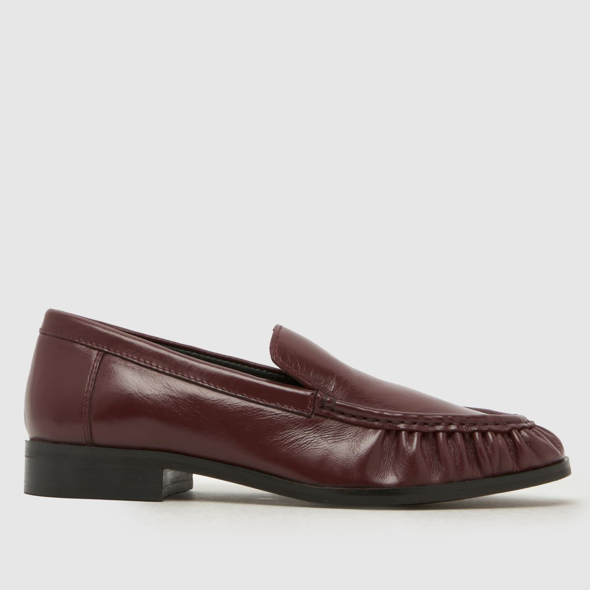 schuh Lapis Leather Ruched Loafer in Red schuh Lapis Leather Ruched Loafer