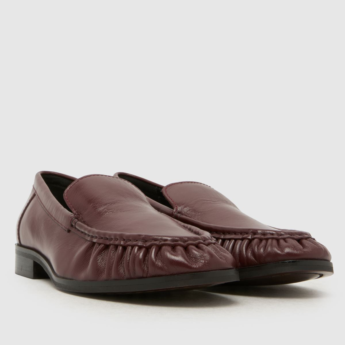 schuh Lapis Leather Ruched Loafer in Red schuh Lapis Leather Ruched Loafer 3