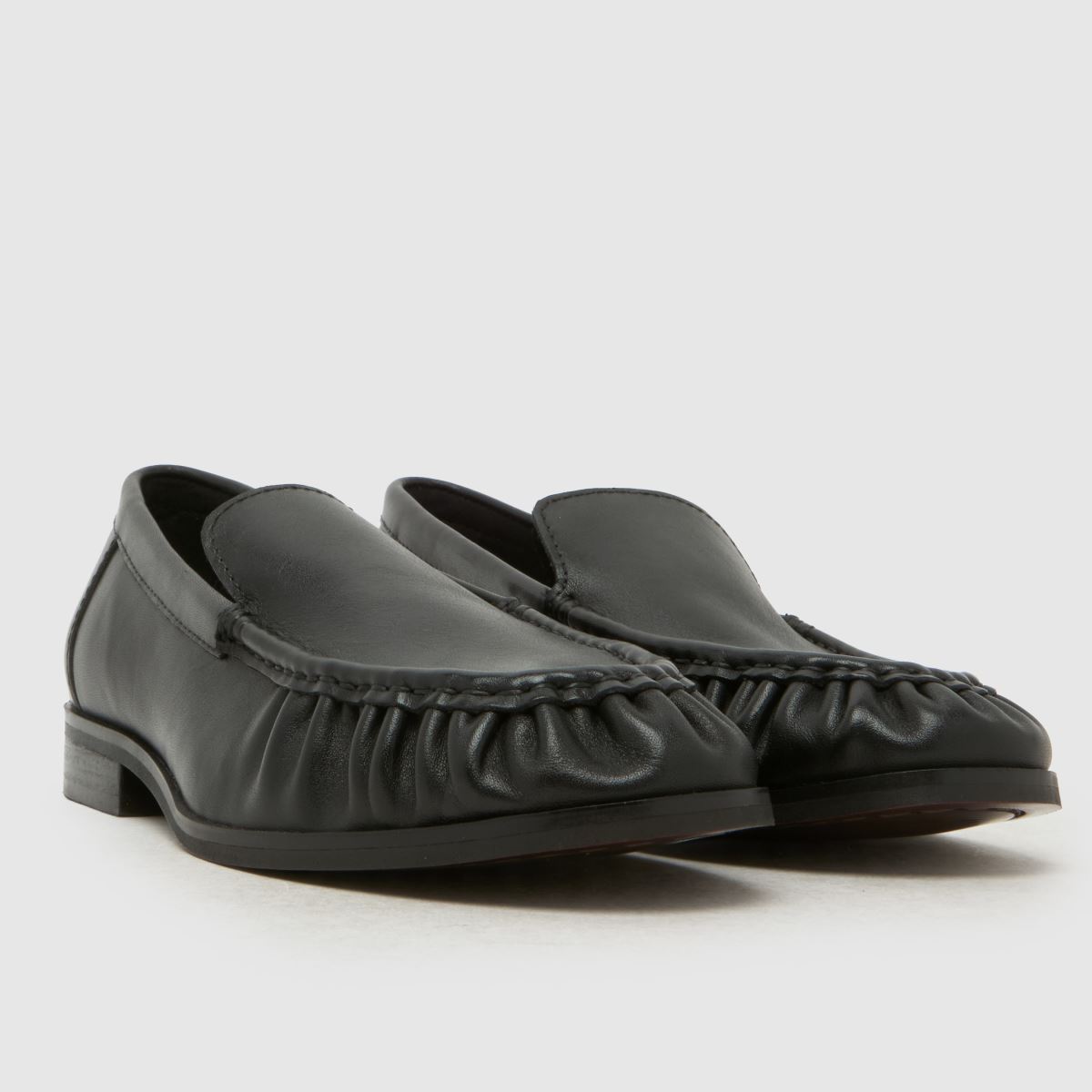 schuh Lapis Leather Ruched Loafer in Black schuh Lapis Leather Ruched Loafer 3