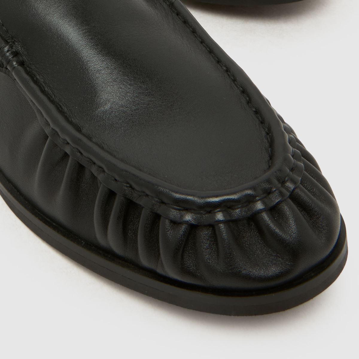 schuh Lapis Leather Ruched Loafer in Black schuh Lapis Leather Ruched Loafer 4