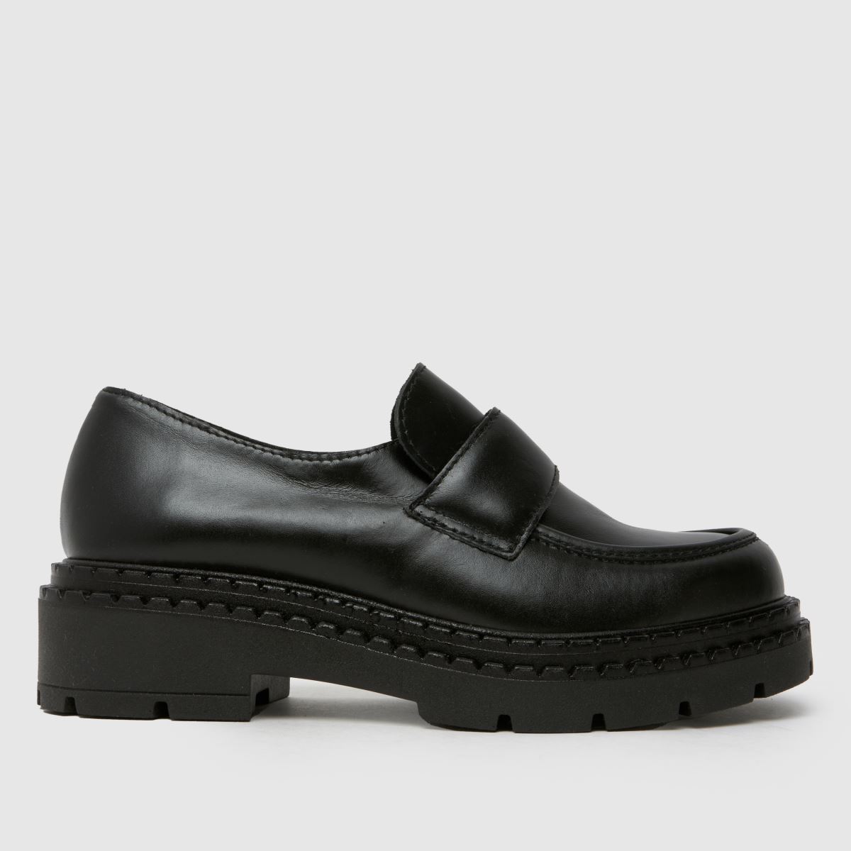 Click to view product details and reviews for Schuh Lawson Chunky Leather Loafer Flats In Black.