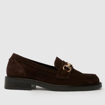 schuh Brown Lori Suede Snaffle Loafer Womens Flats