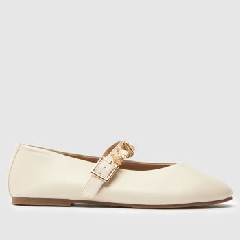 schuh White Luce Shell Ballet Womens Flats