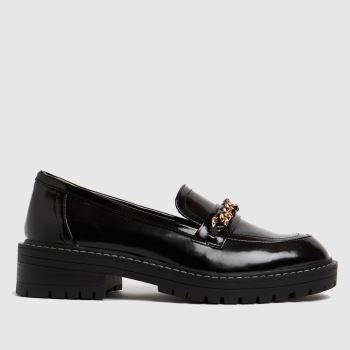 schuh black loretta chunky chain loafer flat shoes schuh black loretta chunky chain loafer flat shoes