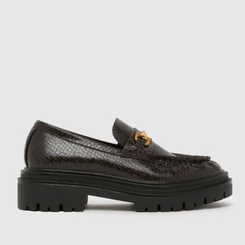 schuh Brown Lark Chunky Ruched Loafer Womens Flats