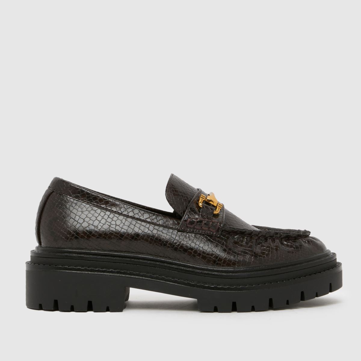 Click to view product details and reviews for Schuh Lark Chunky Ruched Loafer Flats In Brown.