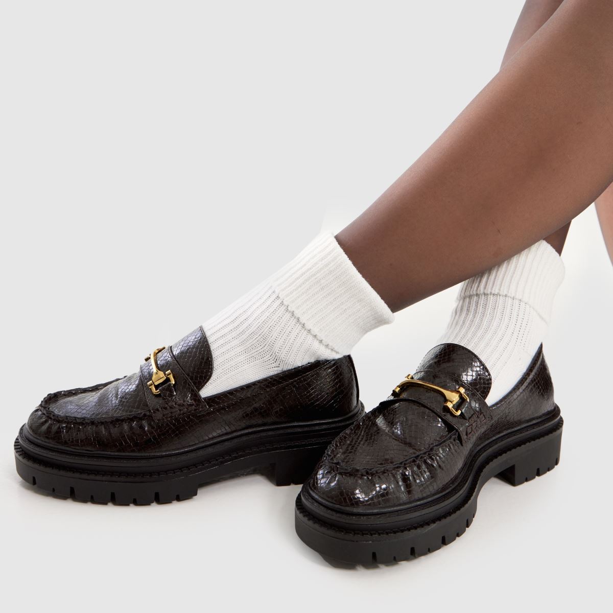Damen schuh Braun Lark Chunky Ruched Loafer Flats schuh Lark Chunky Ruched Loafer 8