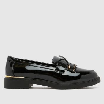 schuh Black Lillia Stud Tassel Loafer Womens Flats