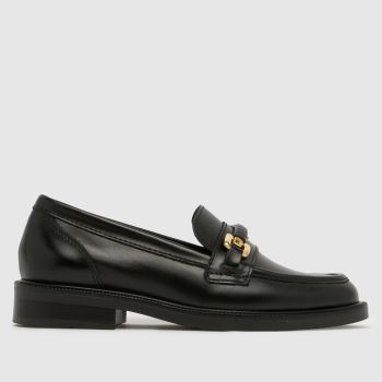 schuh Black Lucca Leather Snaffle Loafer Womens Flats