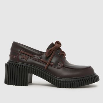 CAMPER Burgundy Pix London Heeled Boat Womens Flats
