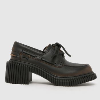 CAMPER Dark Brown Pix London Heeled Boat Womens Flats