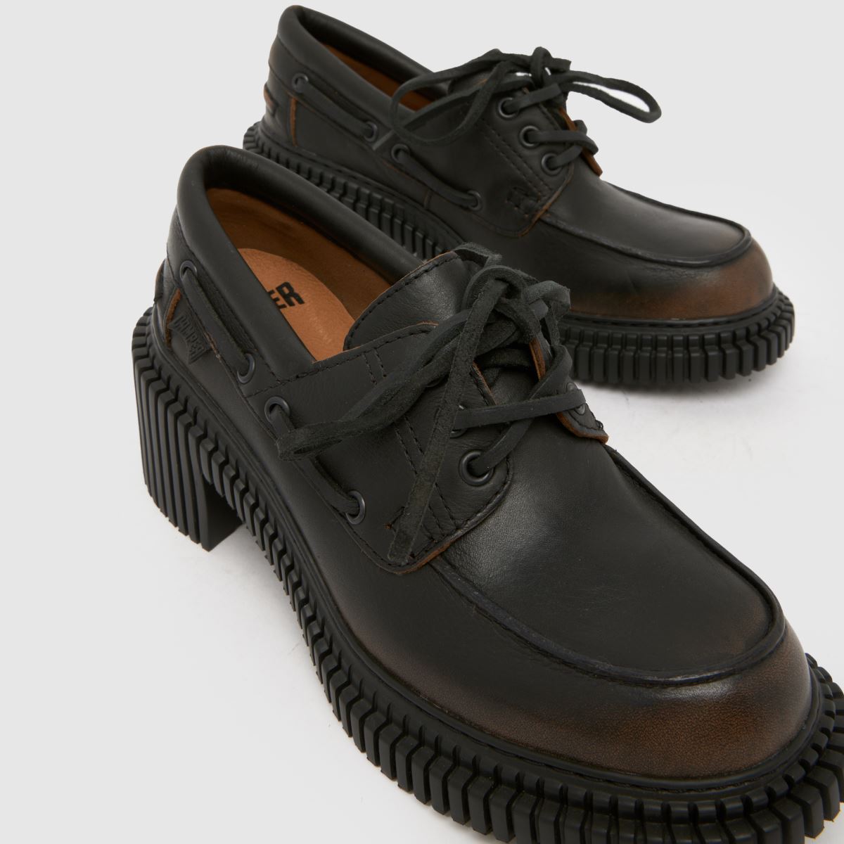 CAMPER Pix London Heeled Boat in Dark Brown CAMPER Pix London Heeled Boat 4