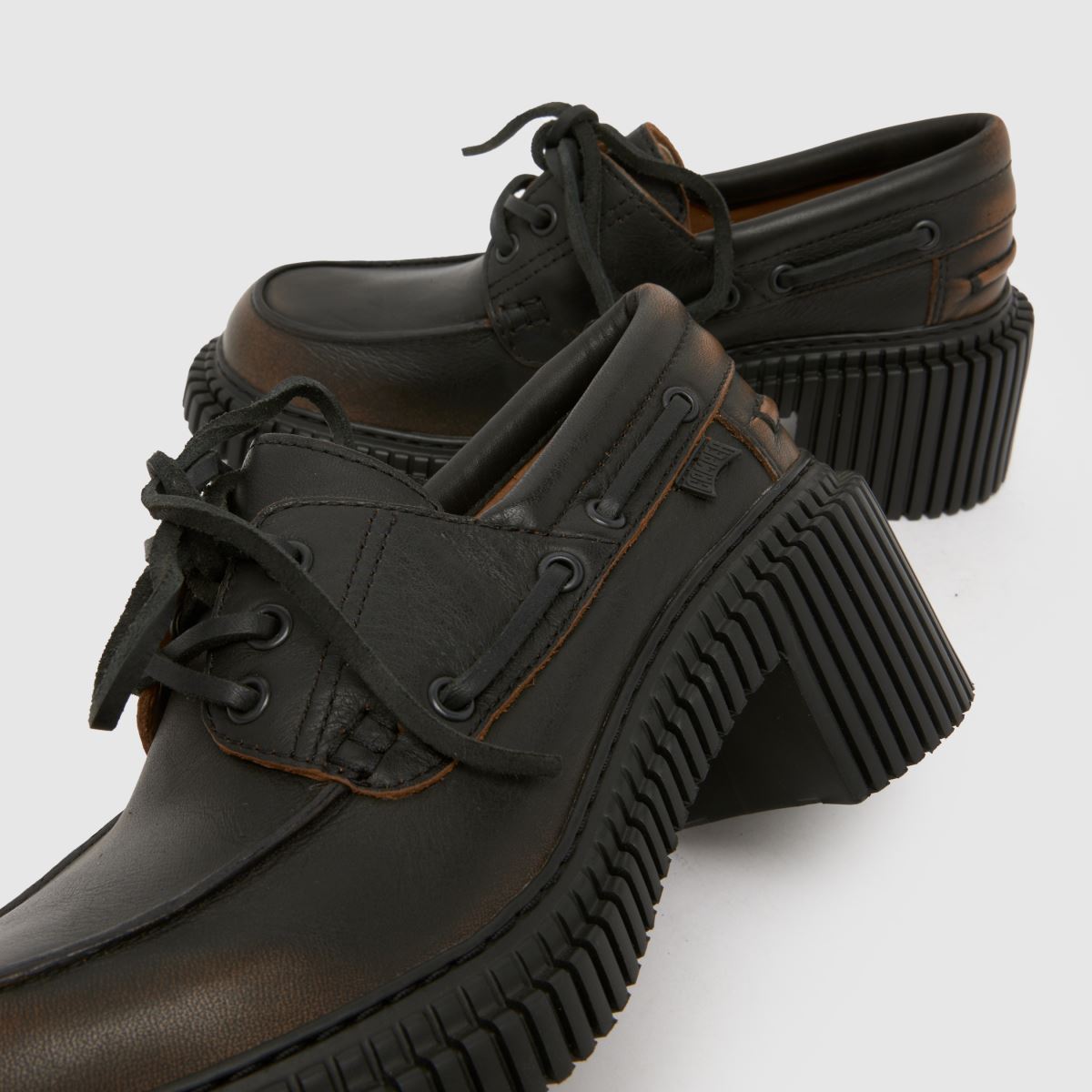 CAMPER Pix London Heeled Boat in Dark Brown CAMPER Pix London Heeled Boat 7