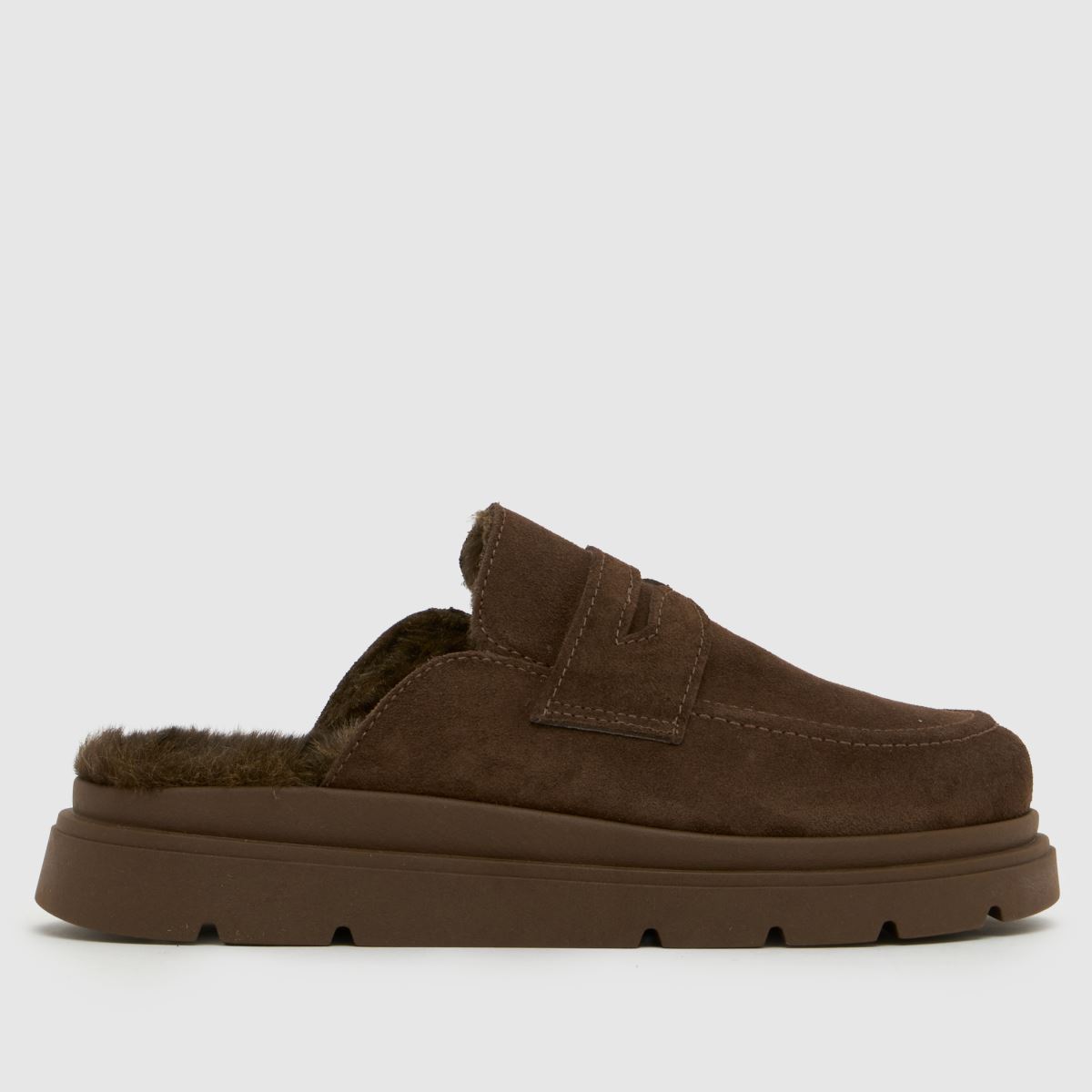 schuh Tamsin Loafer Mule Flats in Brown