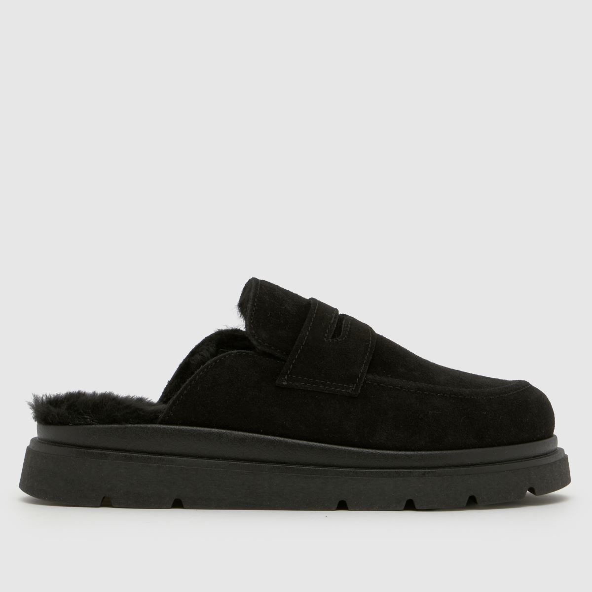schuh Tamsin Loafer Mule Flats in Black