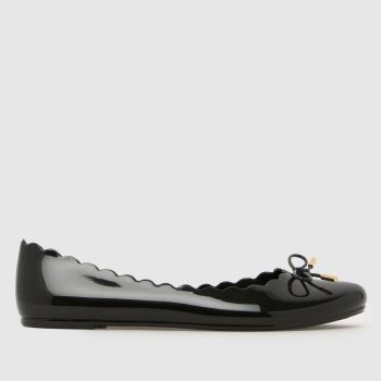 JUJU JELLIES Black Scallop Bow Ballerina Womens Flats