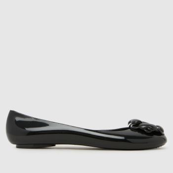 JUJU JELLIES Black Flower Ballerina Womens Flats