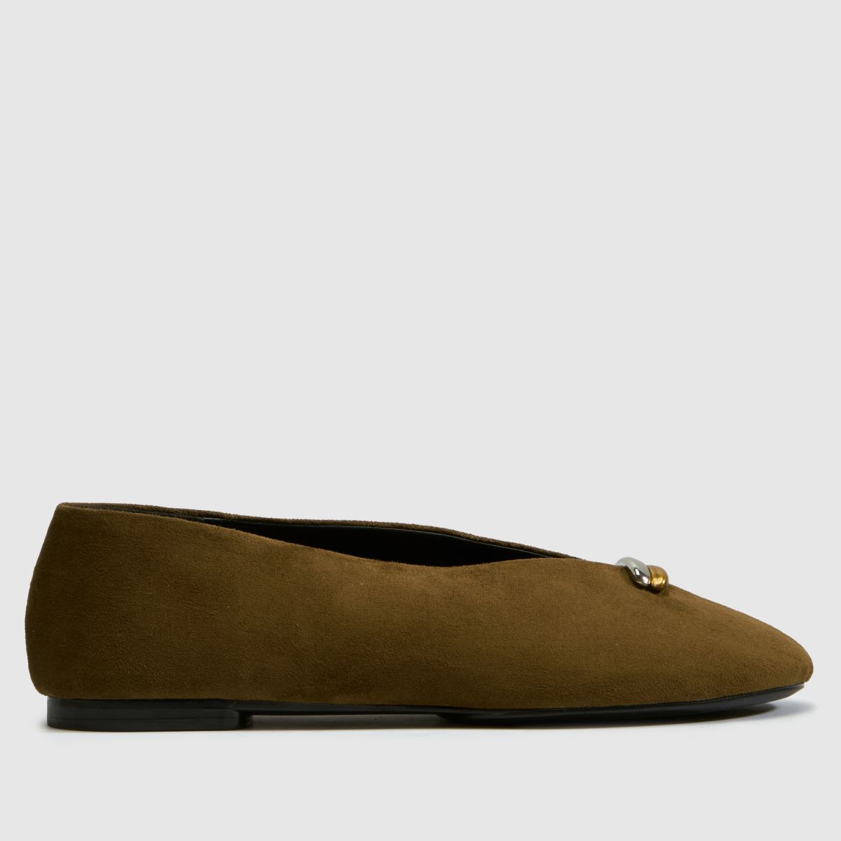 schuh Latte Round Toe Ballet in Dark Green schuh Latte Round Toe Ballet 3