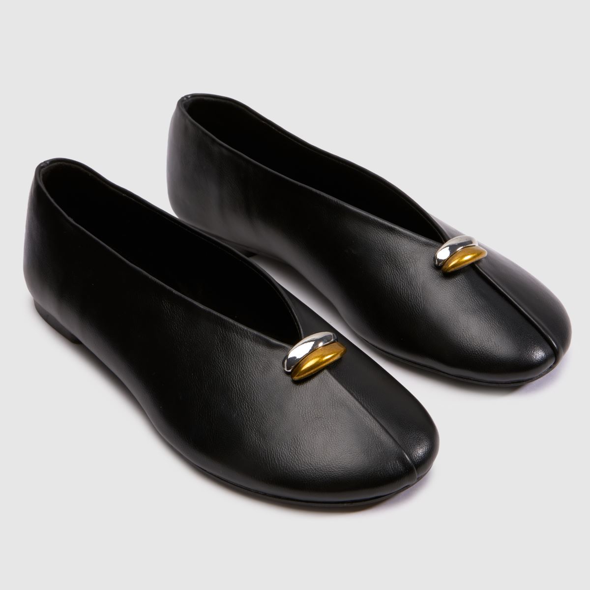 schuh Latte Round Toe Ballet in Black schuh Latte Round Toe Ballet