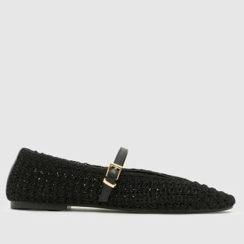 schuh Schwarz Lisbeth Crochet Ballerina Damen Flats
