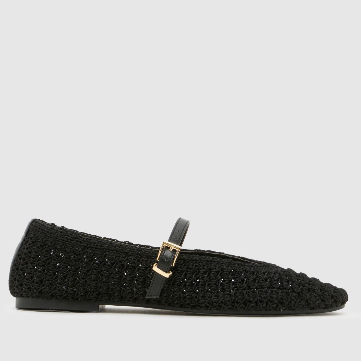 schuh Lisbeth Crochet Ballerina Flats in Black