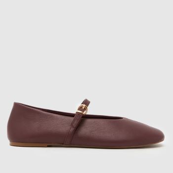 schuh Weinrot London Leather Ballet Damen Flats