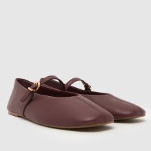schuh London Leather Ballet in Burgundy schuh London Leather Ballet,2 of 4